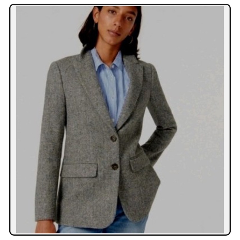 Vintage Pendleton Virgin Wool Gray Tweed Blazer Size 12